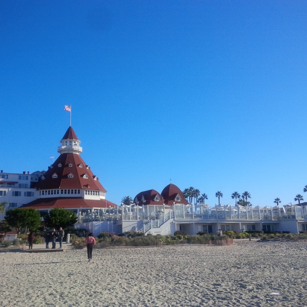 View of the Hotel Del Coronado from the beach