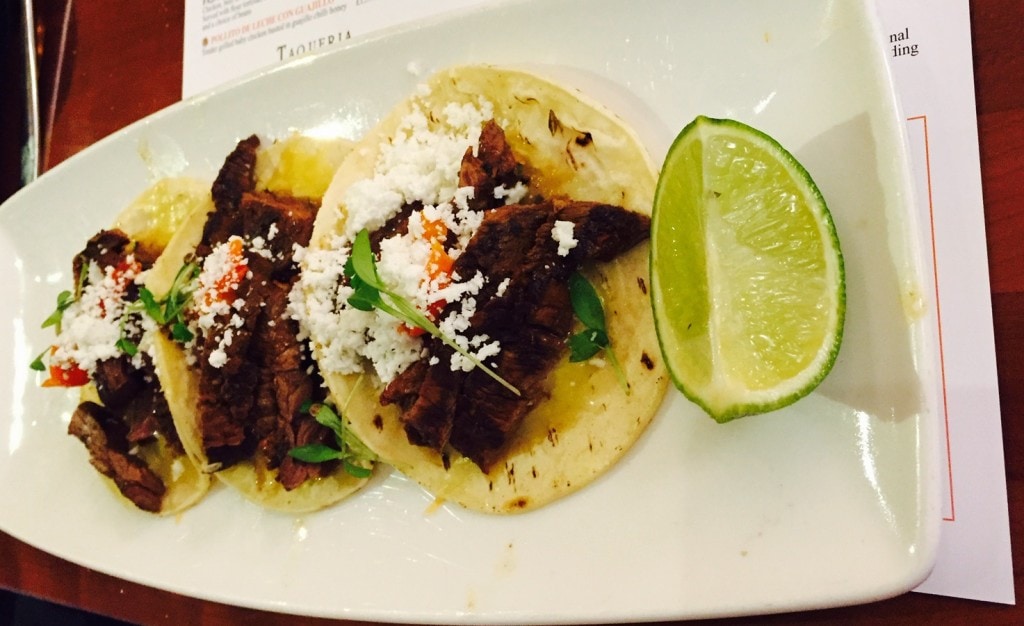 Plate of Steak Tacos - "Mexican Food Finds in London" - Two Traveling Texans