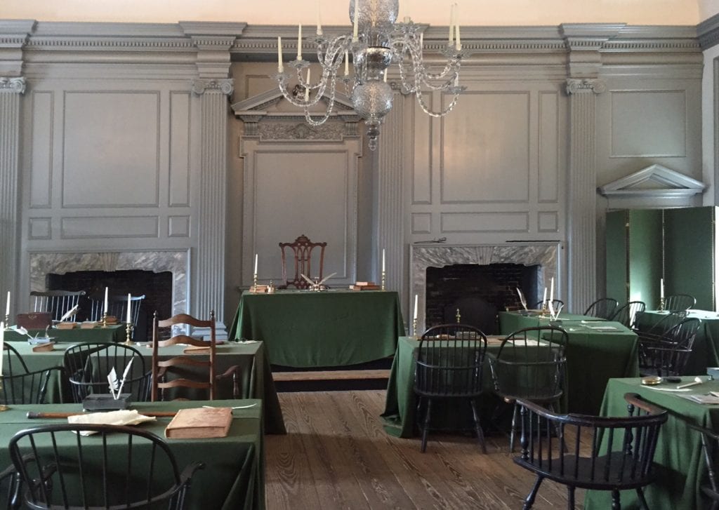Inside Independence Hall in Philadelphia you feel like you have gone back in time.