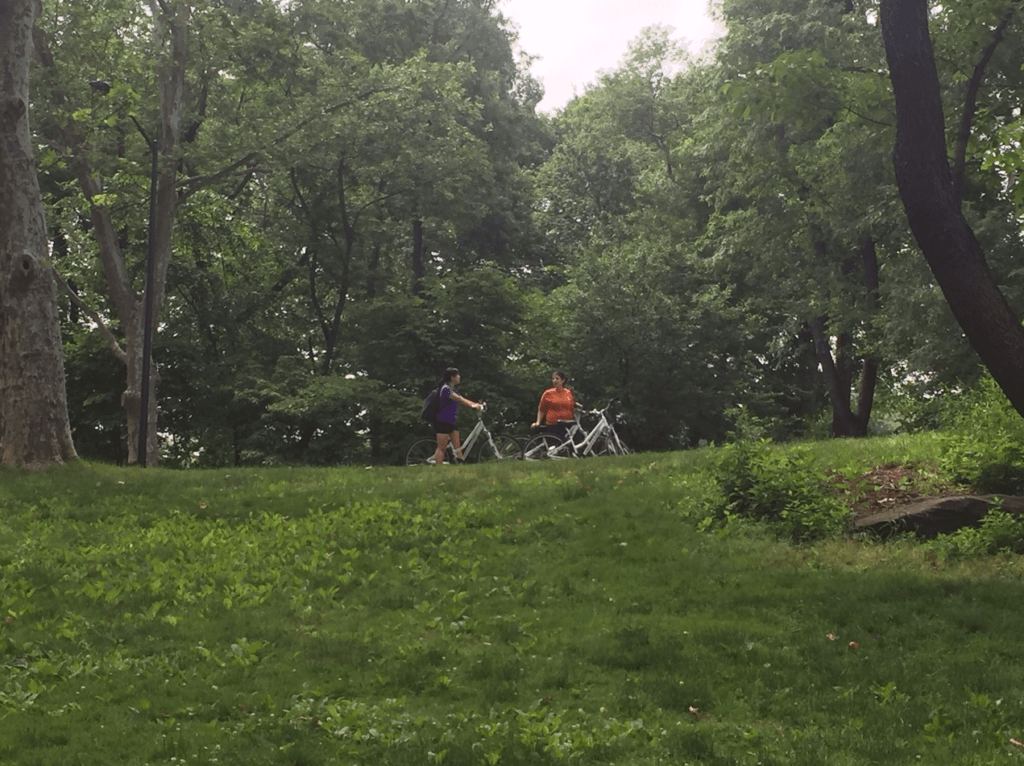 Taking a little break from biking in Central Park.