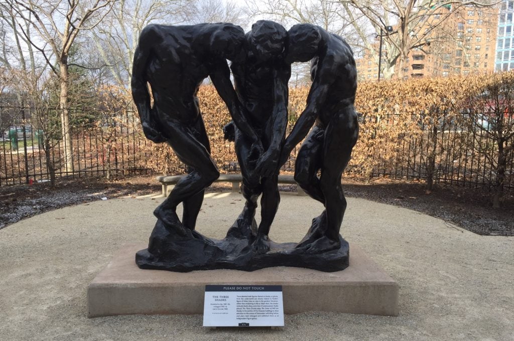 The Three Shades stand in the Garden on the side of the Rodin Museum. - "Rodin Around the World" - Two Traveling Texans
