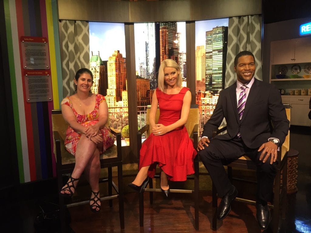 Anisa with Kelly Ripa and Michael Strahan. This will need to be updated soon! - "Madame Tussauds NYC Ghostbusters Dimensions Experience" - Two Traveling Texans