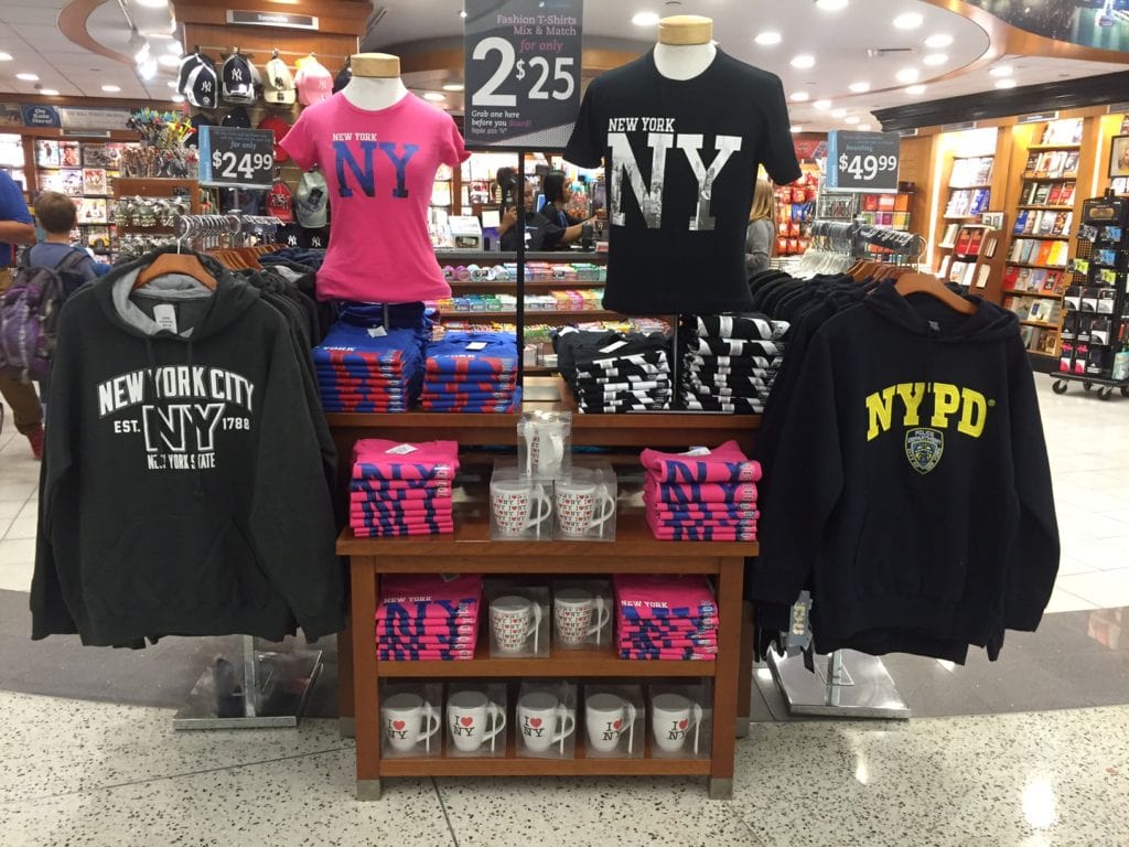 Some NYC souvenirs in the shops at JFK.