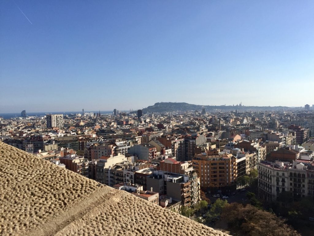 The view from the Passion towers of La Sagrada Familia (partially obstructed!). - "Why I Fell in Love With Gaudi in Barcelona"
