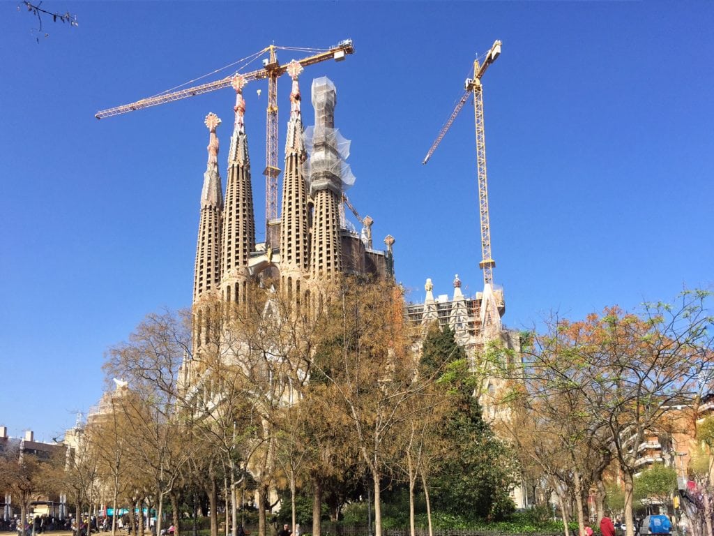 La Sagrada Familia under construction for the last 130 years! - "Why I Fell in Love With Gaudi in Barcelona" - Two Traveling Texans